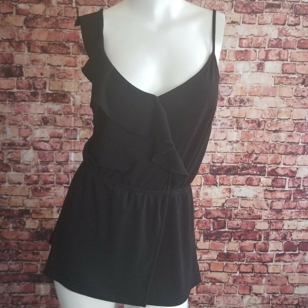 Express Black Black Spaghetti Strap Elastic Waist - image 1